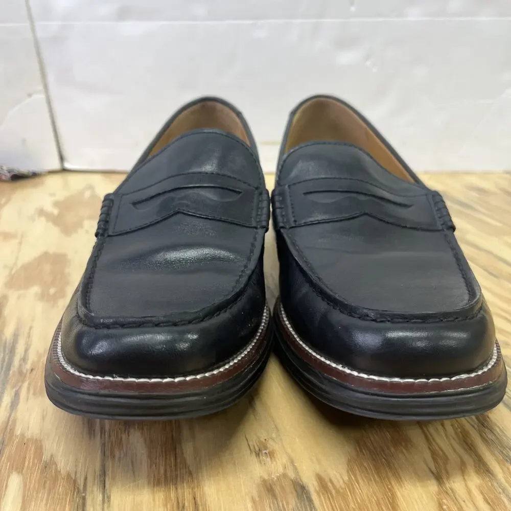 Cole Haan Grand.ØS Black Leather Slip-On Loafer Dress Shoes Men 11M Preppy